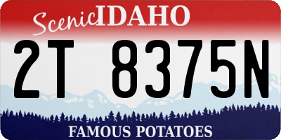 ID license plate 2T8375N