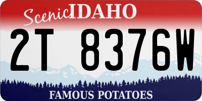 ID license plate 2T8376W