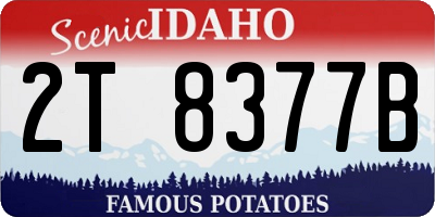 ID license plate 2T8377B