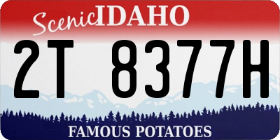 ID license plate 2T8377H