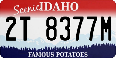ID license plate 2T8377M