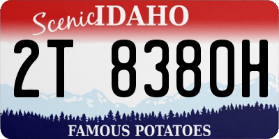 ID license plate 2T8380H