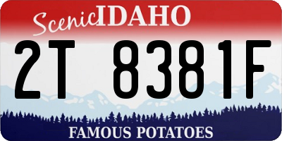 ID license plate 2T8381F