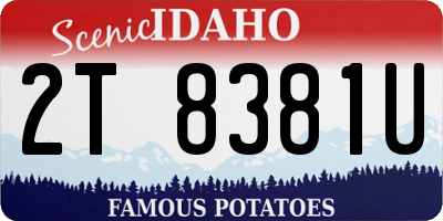 ID license plate 2T8381U