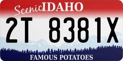 ID license plate 2T8381X