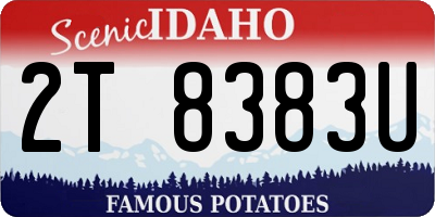 ID license plate 2T8383U