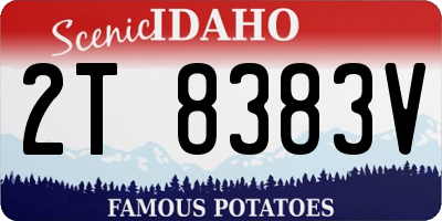 ID license plate 2T8383V