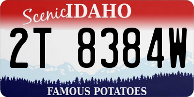 ID license plate 2T8384W