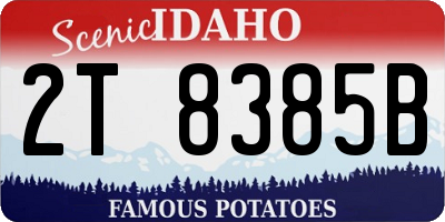 ID license plate 2T8385B