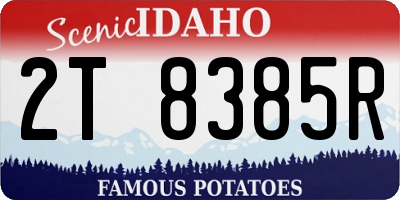ID license plate 2T8385R