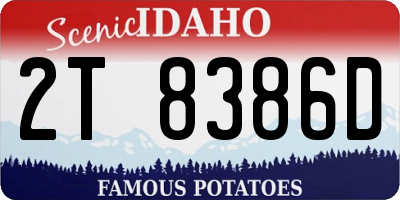 ID license plate 2T8386D