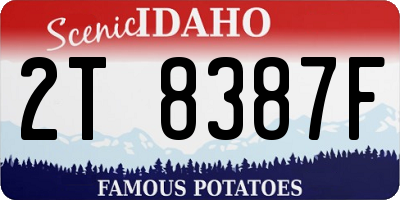 ID license plate 2T8387F