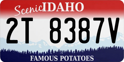 ID license plate 2T8387V