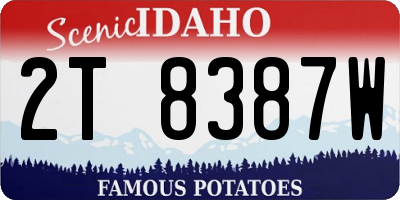 ID license plate 2T8387W