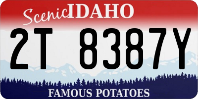 ID license plate 2T8387Y