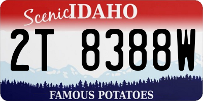 ID license plate 2T8388W