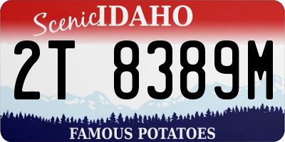 ID license plate 2T8389M