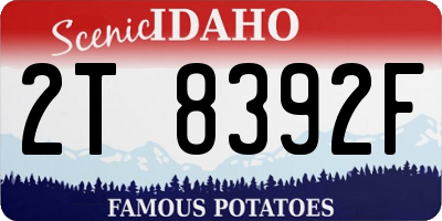 ID license plate 2T8392F