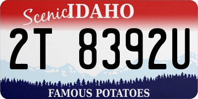 ID license plate 2T8392U