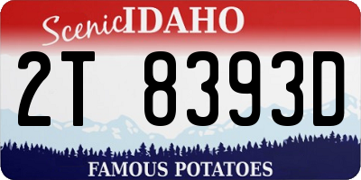 ID license plate 2T8393D