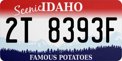 ID license plate 2T8393F
