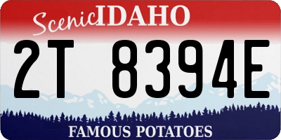 ID license plate 2T8394E