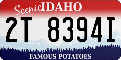 ID license plate 2T8394I