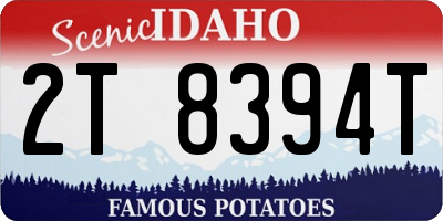 ID license plate 2T8394T