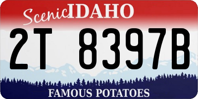 ID license plate 2T8397B