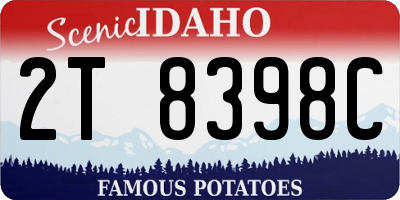 ID license plate 2T8398C