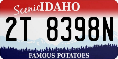 ID license plate 2T8398N