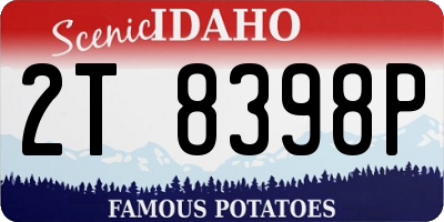 ID license plate 2T8398P