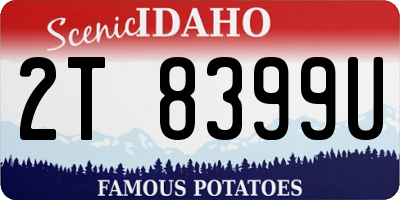 ID license plate 2T8399U