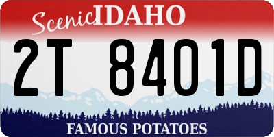 ID license plate 2T8401D