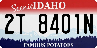 ID license plate 2T8401N