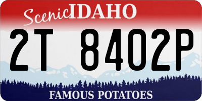 ID license plate 2T8402P