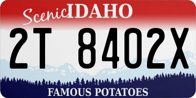 ID license plate 2T8402X