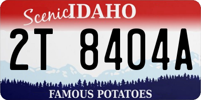 ID license plate 2T8404A