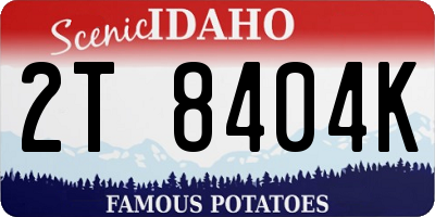 ID license plate 2T8404K