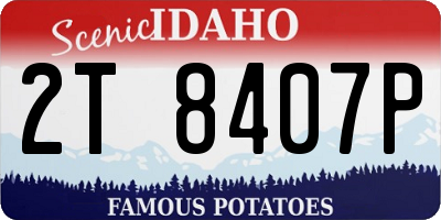 ID license plate 2T8407P