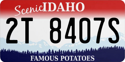 ID license plate 2T8407S