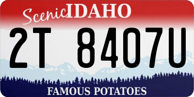 ID license plate 2T8407U