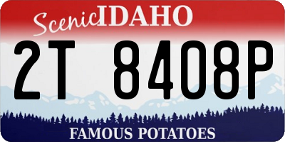 ID license plate 2T8408P