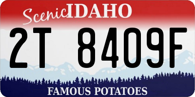 ID license plate 2T8409F