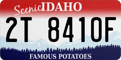 ID license plate 2T8410F