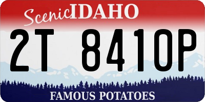 ID license plate 2T8410P
