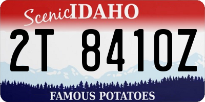 ID license plate 2T8410Z