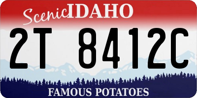 ID license plate 2T8412C