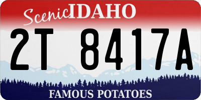 ID license plate 2T8417A