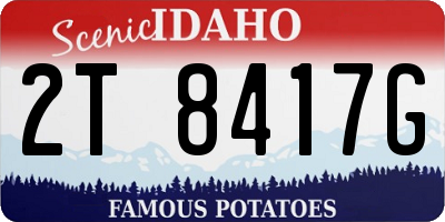 ID license plate 2T8417G
